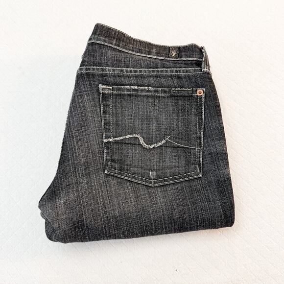 7 For All Mankind Straight Leg Gray Wash Denim Jeans Size 29 - Picture 1 of 7